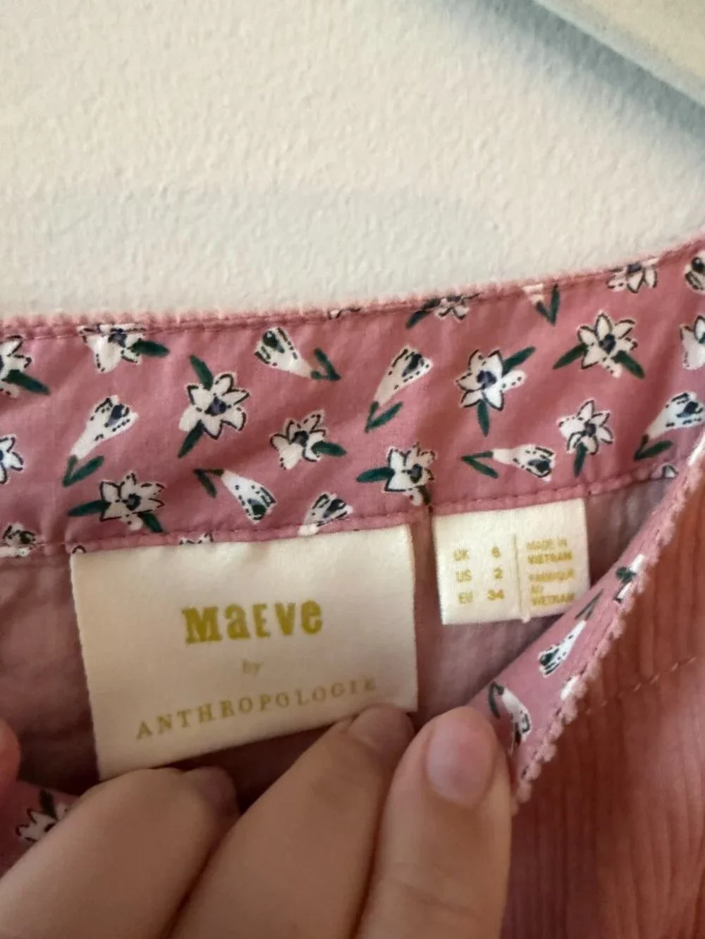 Anthropologie Maeve Pink Corduroy Tessa Flounced Dress Size 2 - Picture 4 of 5